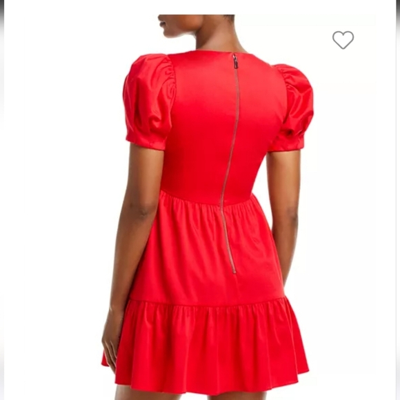 ALICE + OLIVIA Ann Curved Empire-Waist Tiered Cotton Minidress. Size 2 - Picture 13 of 14